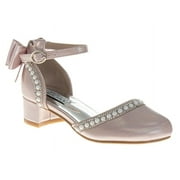 Badgley Mischka Girls' Low Heeled Dress Shoes. (Little Kids/Big Kids)Pink, Size: Size: 2